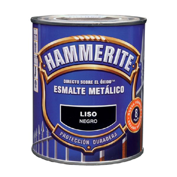 HAMMERITE ESMALTE METÁLICO LISO BRILLANTE NEGRO 250ML